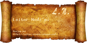 Leiter Noémi névjegykártya